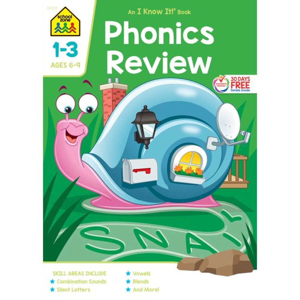 School Zone Phonics Review Grades 1-3 Workbook -- School Zone